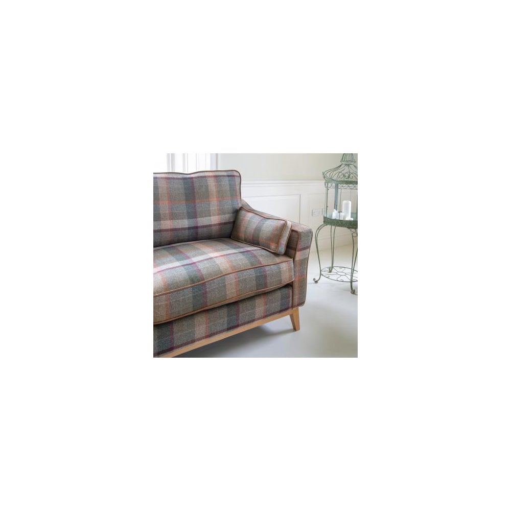 Whitwell 3 seater Sofa in Malham Green Wool & Tan Leather