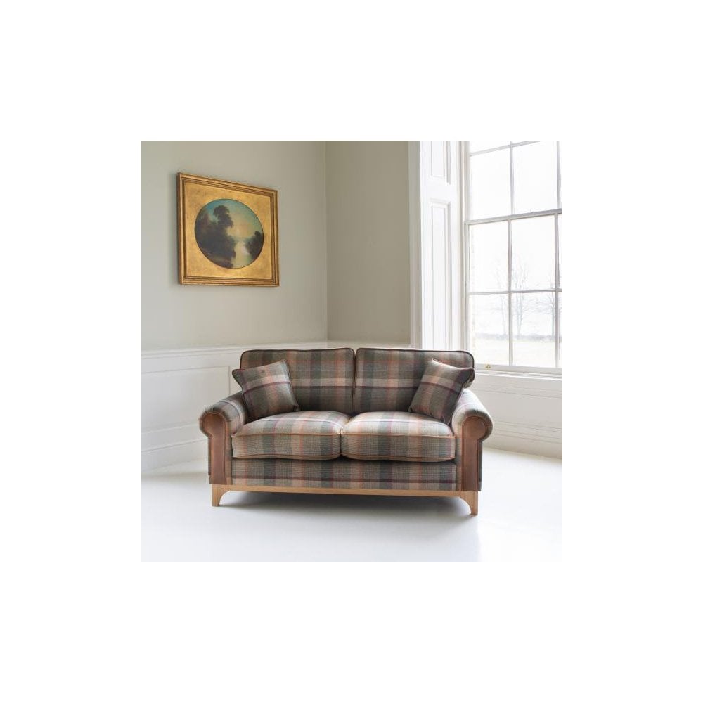 Winderwath 2 Seater Sofa Malham Green wool + Tan Leather