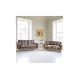 Winderwath 2 Seater Sofa Malham Green wool + Tan Leather