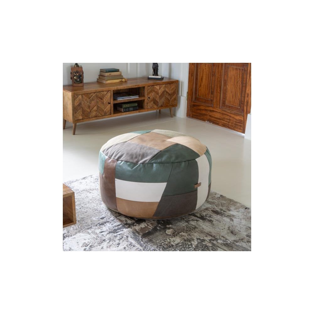 Soho Round Ottoman Patchwork Stool