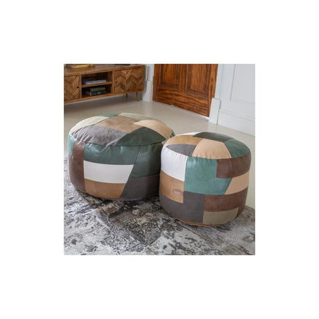 Soho Round Ottoman Patchwork Stool