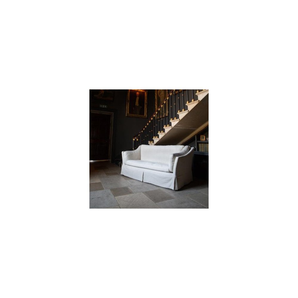 Carlo (Malone) Large 2 Seater Sofa in Beige Linen Fabric as Loose Cover