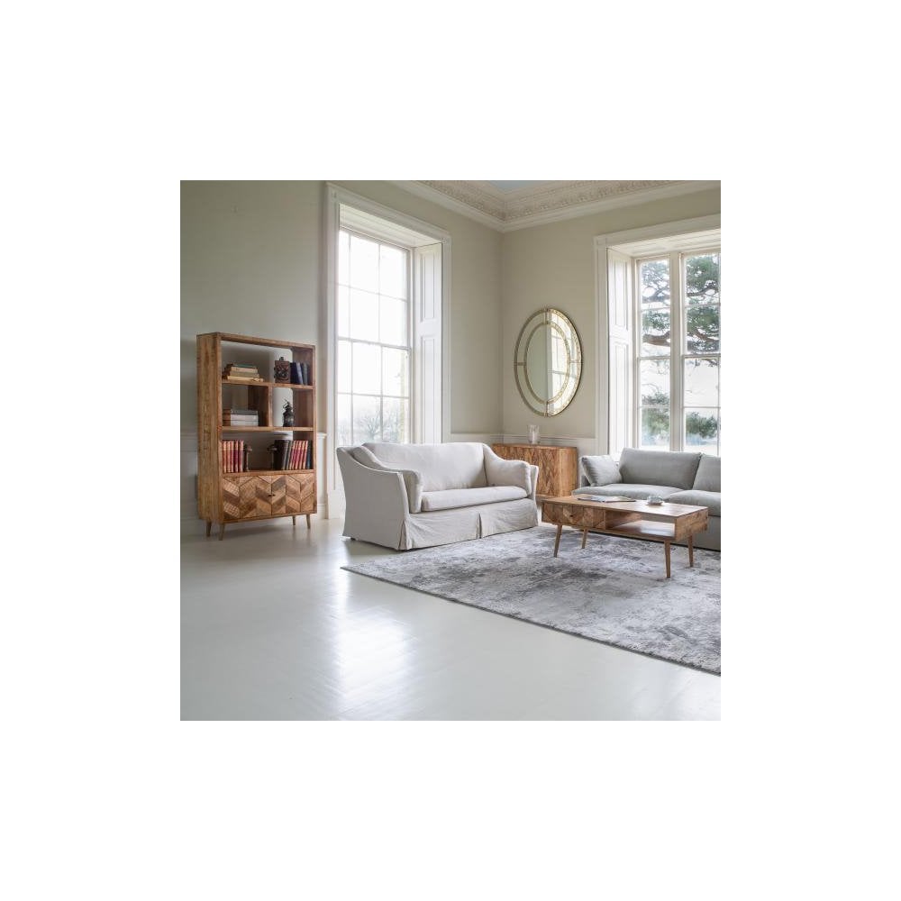 Carlo (Malone) Large 2 Seater Sofa in Beige Linen Fabric as Loose Cover