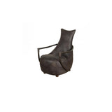 Dallas Retro Relax Chair (Gunmetal frame Grey Aniline Leather Cover)