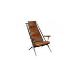 Ely Studio Chair (Gunmetal frame Brown aniline leather cover)