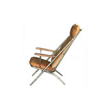 Ely Studio Chair (Gunmetal frame Brown aniline leather cover)
