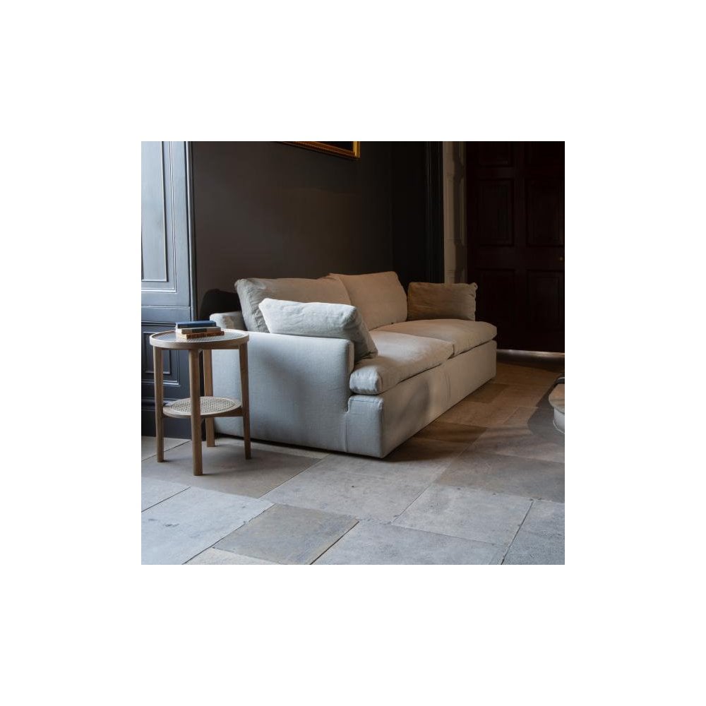 Ronnie 2 Seater Sofa in Khaki Linen Fabric