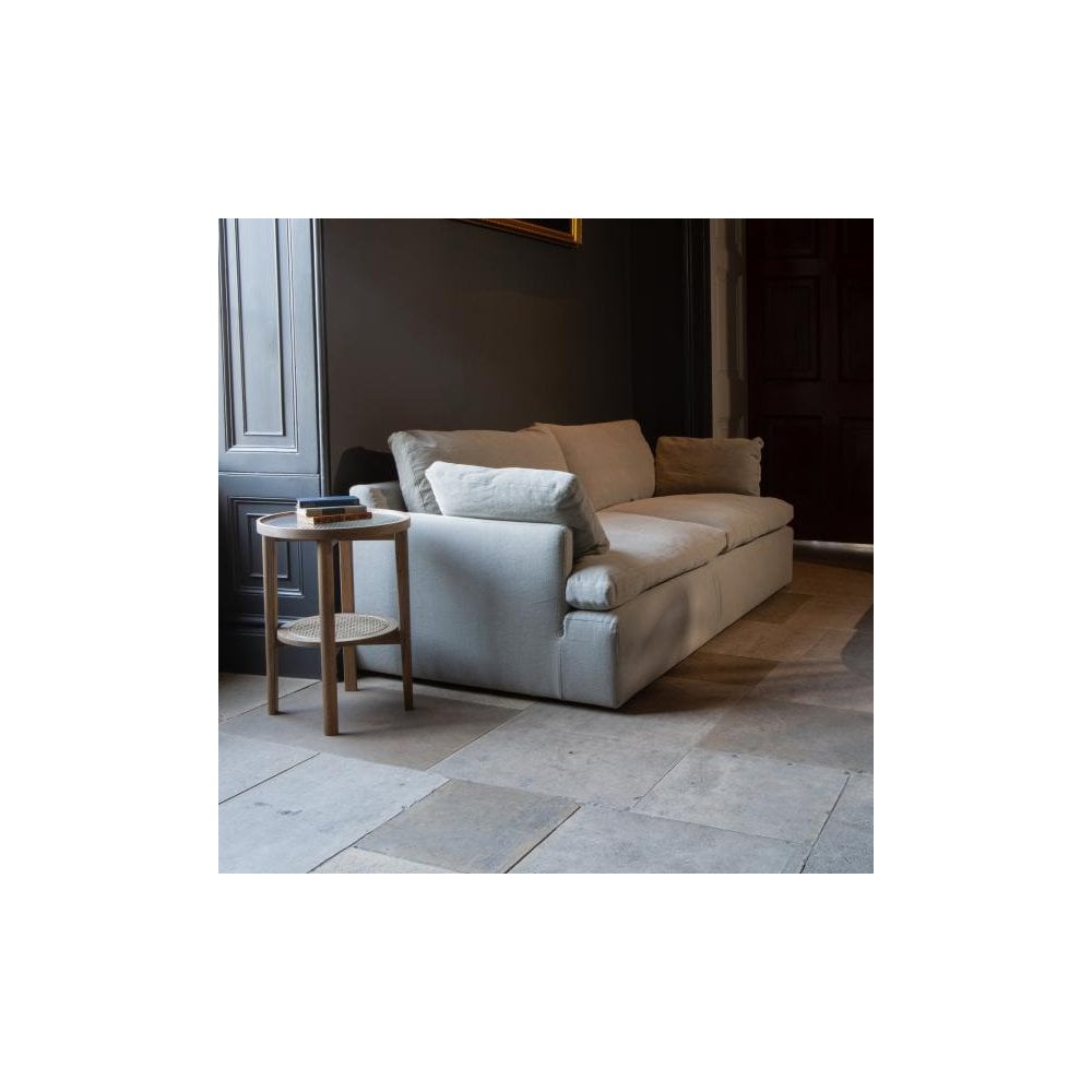 Ronnie 3 Seater Sofa in Khaki Linen Fabric