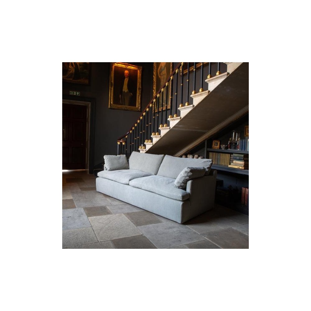 Ronnie 3 Seater Sofa in Khaki Linen Fabric