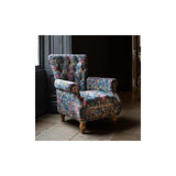 Westminster Armchair in printed Blue Velvet