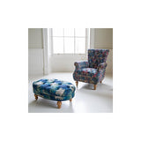 Westminster Armchair in printed Blue Velvet