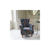 Westminster Armchair in printed Blue Velvet
