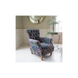 Westminster Armchair in printed Blue Velvet