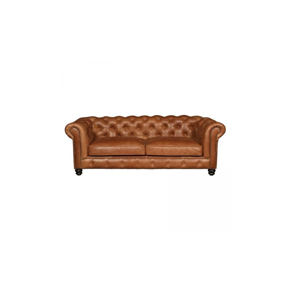 Gotti Club 3 Seater - Fast Track (Brown Tan Leather)