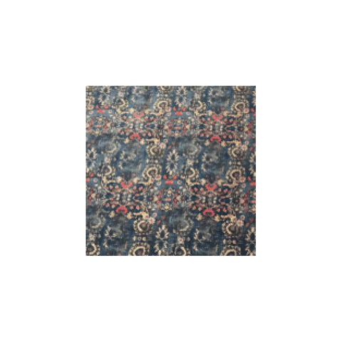 Westminster Footstool in printed Blue Velvet (New 2024)