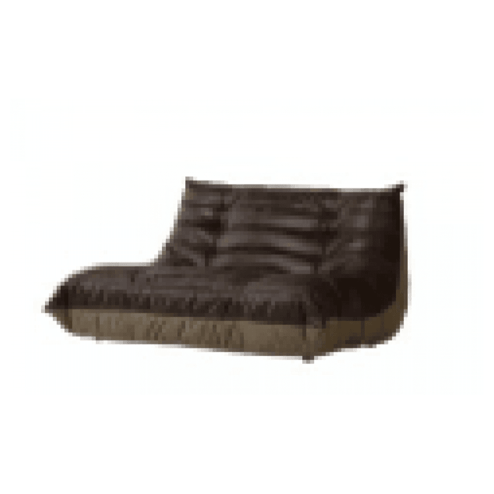 Cushioned Christof Loveseats in Brown Leather and Green Canvas