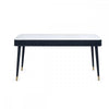 Louis Black Fluted Stone Top Dining Table With Drawers