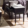 Louis Black Fluted Stone Top Lamp Table With Drawer