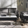 Louis Black Fluted Stone Top Lamp Table With Drawer