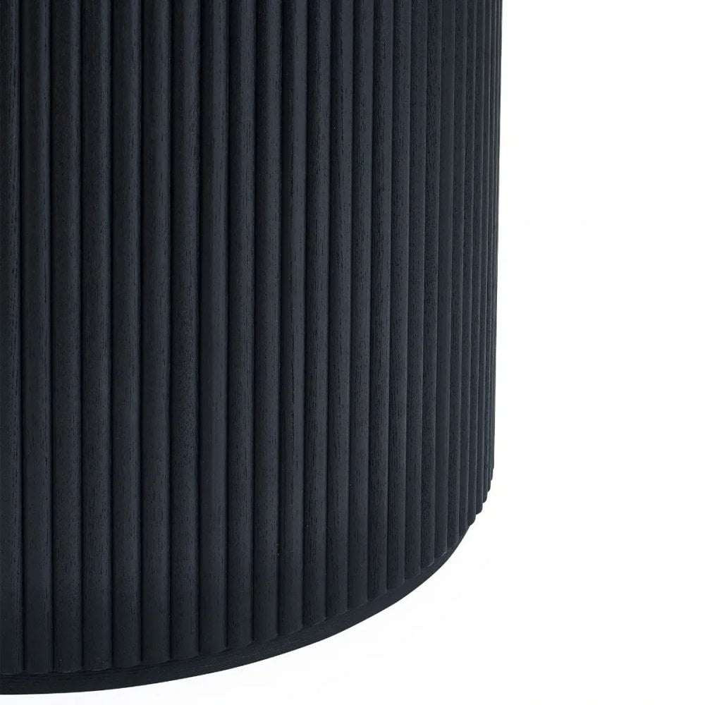 Louis Black Fluted Round Dining Table