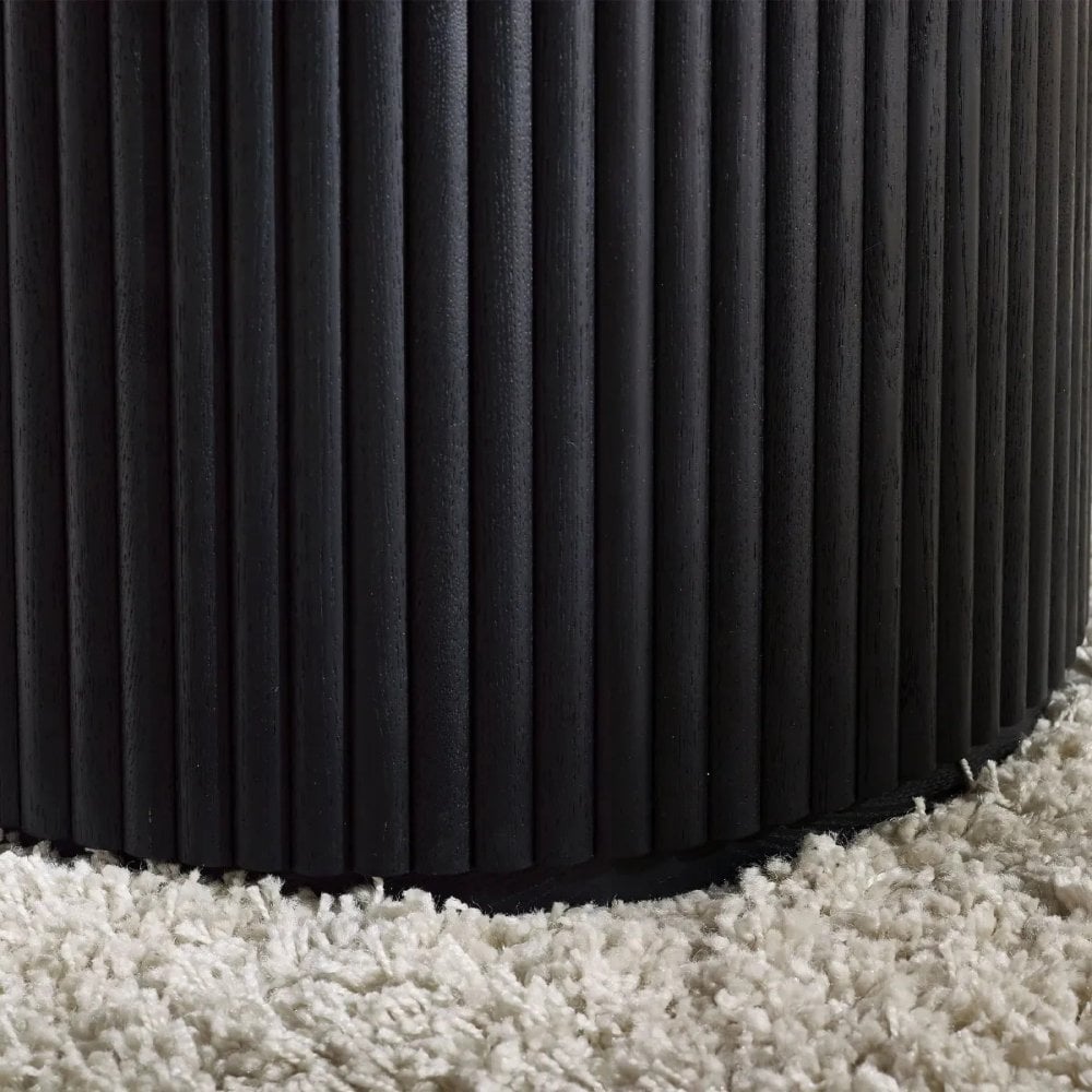 Louis Black Fluted Round Coffee Table