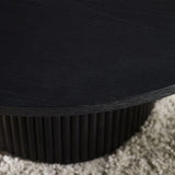 Louis Black Fluted Round Coffee Table