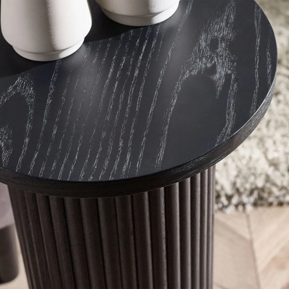 Louis Black Fluted Drinks Table
