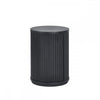 Louis Black Fluted Side Table With Door