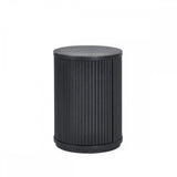 Louis Black Fluted Side Table With Door