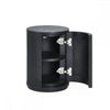 Louis Black Fluted Side Table With Door