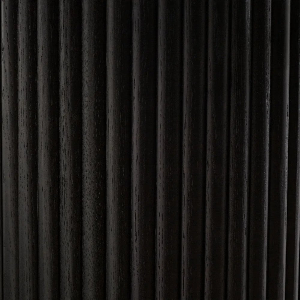 Louis Black Fluted Side Table With Door