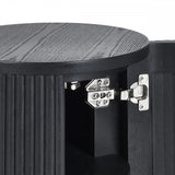 Louis Black Fluted Side Table With Door