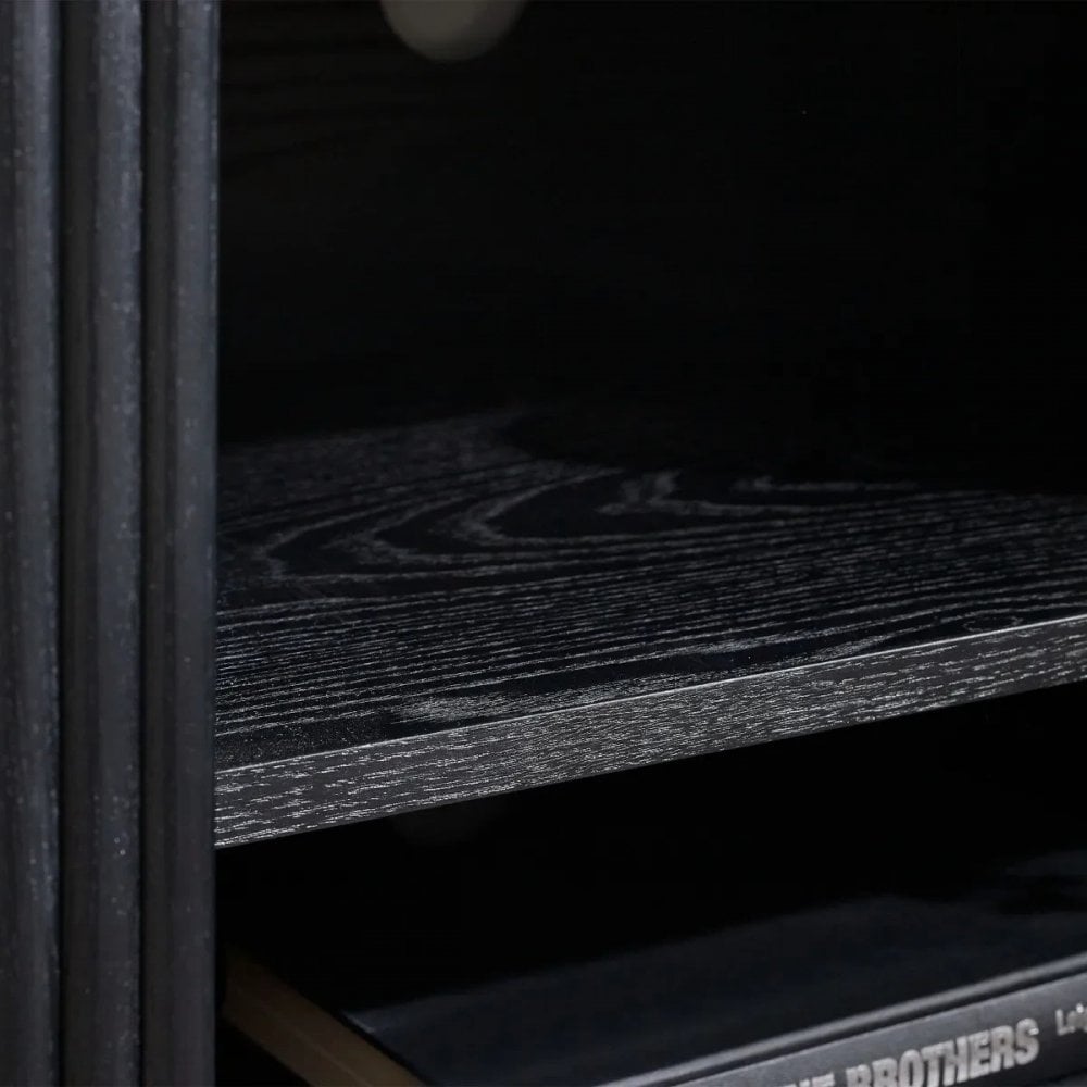 Louis Black Fluted Tv Unit