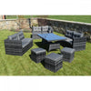 10 Piece Dark Rattan Dining Set