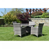5 Piece Dark Rattan Dining Set