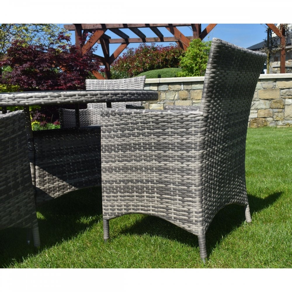 5 Piece Dark Rattan Dining Set