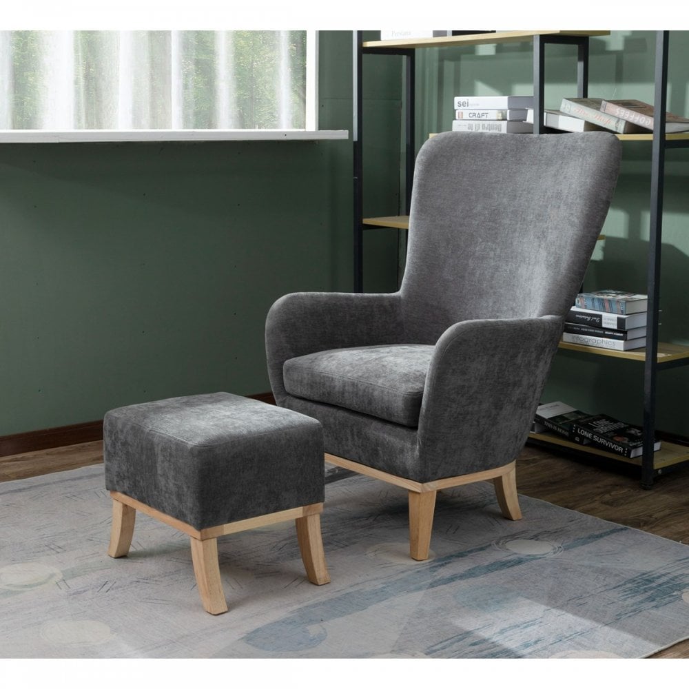 Chair + Footstool 1986 Dark Grey