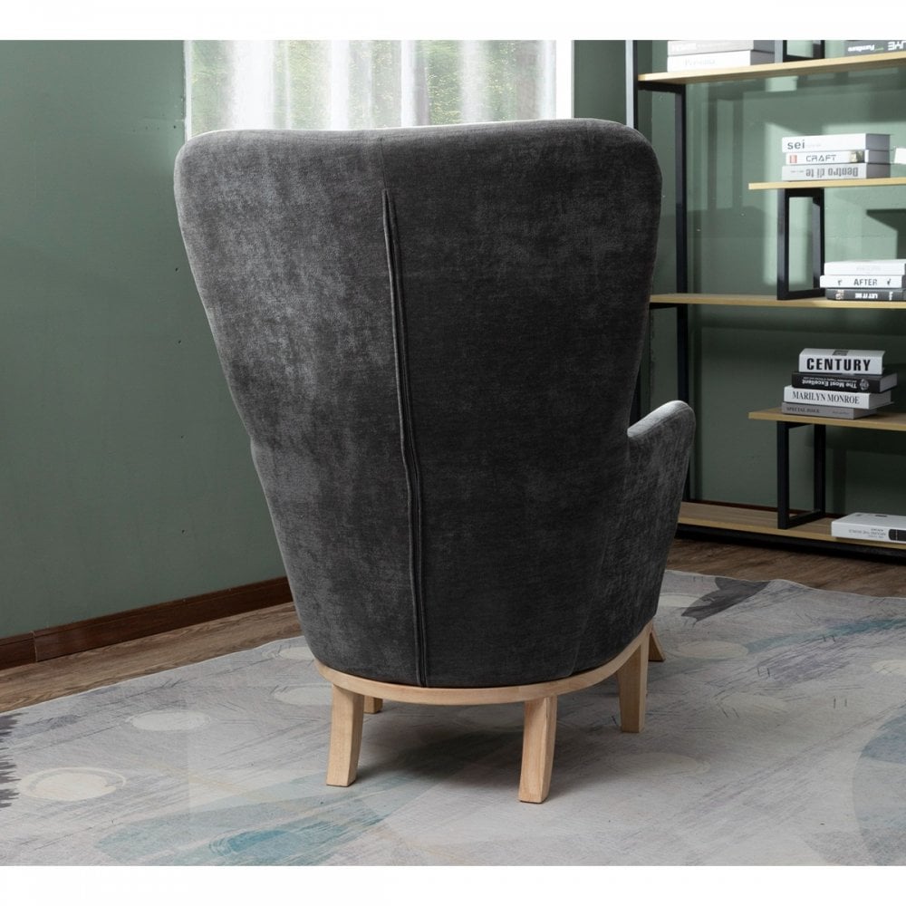 Chair + Footstool 1986 Dark Grey