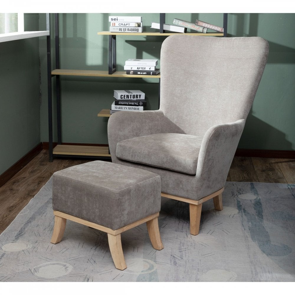 Chair + Footstool 1986 Light Grey