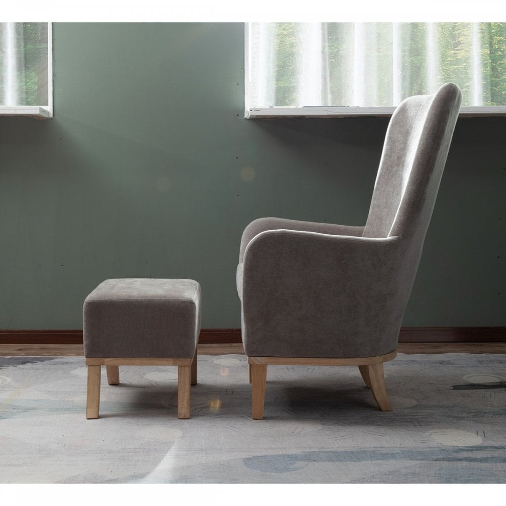 Chair + Footstool 1986 Light Grey