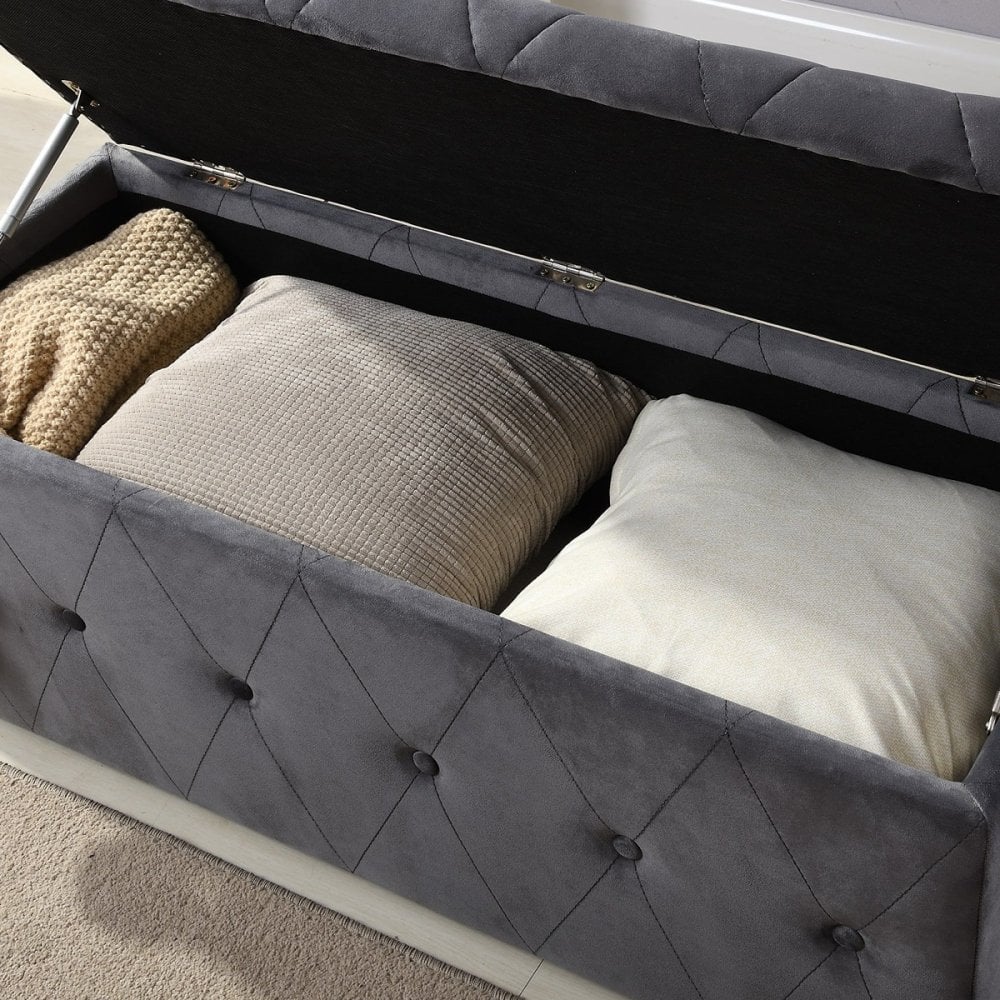 Grey and Button Blanket Box
