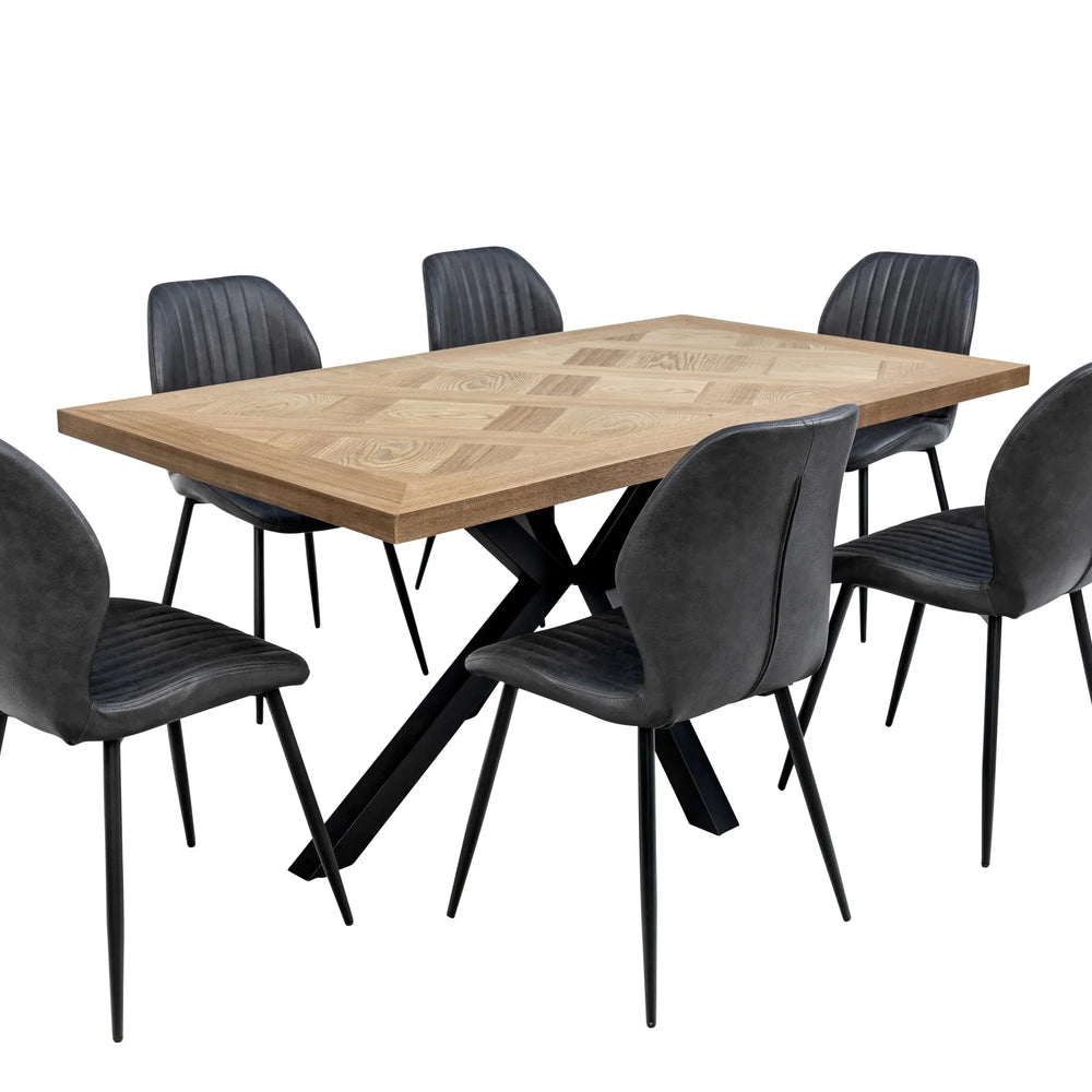 Stylish 1.6m Oak Veneer Dining Table for Modern Homes