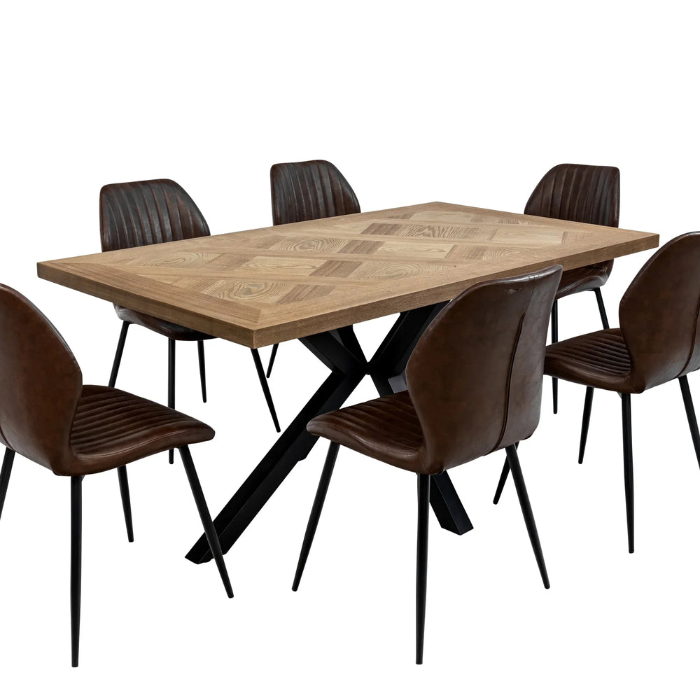 Stylish 1.6m Oak Veneer Dining Table for Modern Homes
