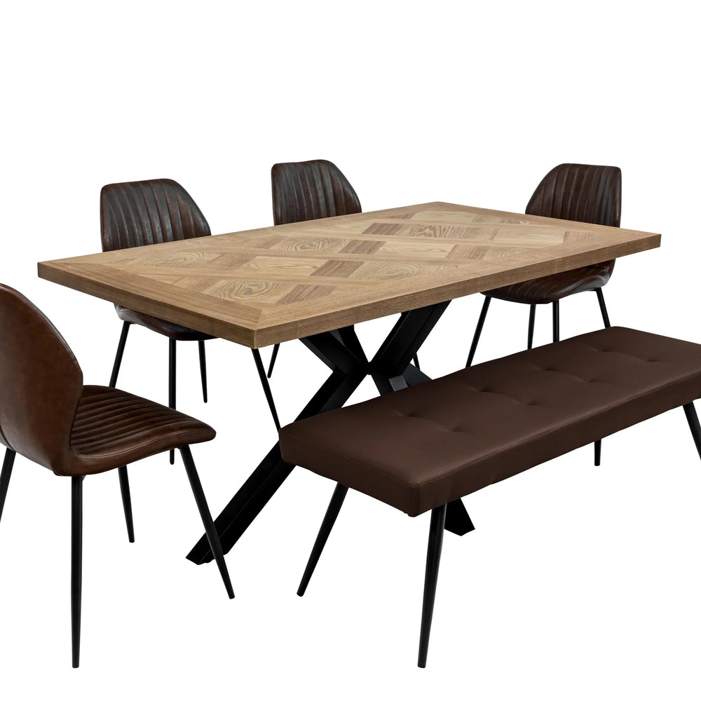Stylish 1.6m Oak Veneer Dining Table for Modern Homes