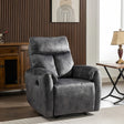 Dark grey fabric recliner chair with stitched detailing in modern living room