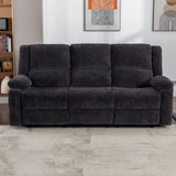 Charcoal fabric 3-seater recliner sofa with plush cushions in a modern living room setting