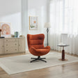 Deep terra jazz occasional swivel chair with black base in modern living room setting