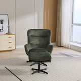 Winter moss swivel recliner chair with matching footstool on light rug in modern room