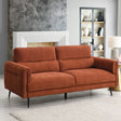 Deep terra 2.5 seater sofa with fabric upholstery and metal legs in modern living room