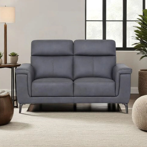 Graphite two seater sofa with metal legs in modern living room setting